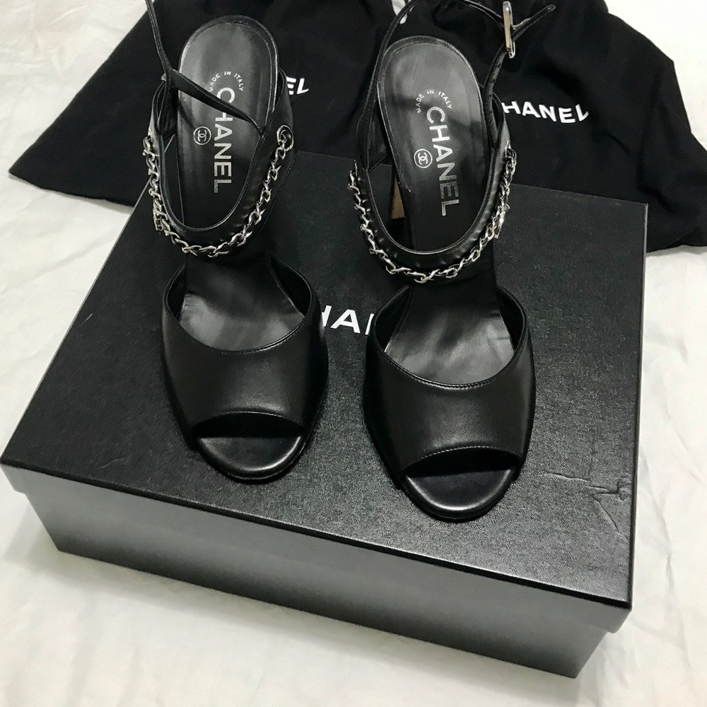 Chanel Lambskin Black Heels